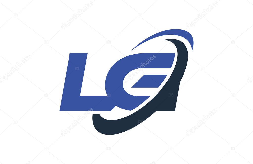 LG Logo Swoosh Ellipse Blue Letter Vector Concept