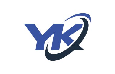 Yk Logo Swoosh elips mavi mektup vektör kavramı
