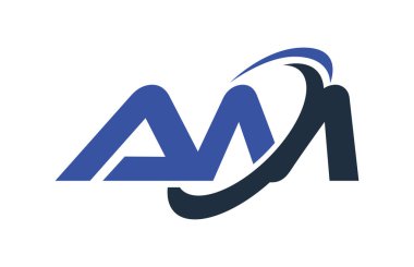 Benim Logo Swoosh elips mavi mektup vektör kavramı