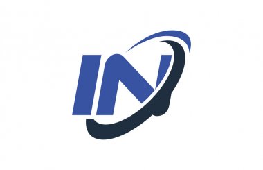 Elips mavi mektup vektör kavramı logo Swoosh