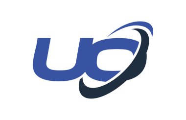 Uo Logo Swoosh elips mavi mektup vektör kavramı