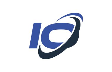 G/ç Logo Swoosh elips mavi mektup vektör kavramı