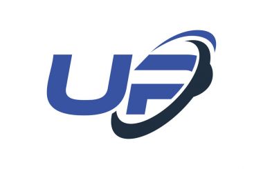 Elips mavi mektup vektör kavramı logo kadar Swoosh