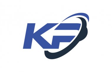KP Logo Swoosh elips mavi mektup vektör kavramı