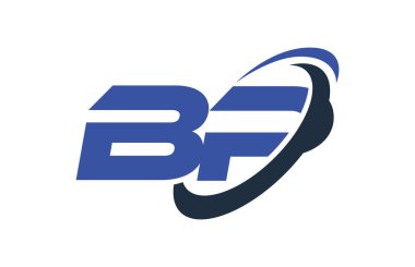 BP logosu Swoosh elips mavi mektup vektör kavramı