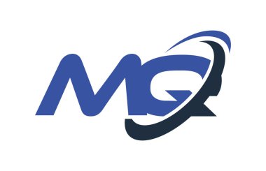 MQ Logo Swoosh elips mavi mektup vektör kavramı