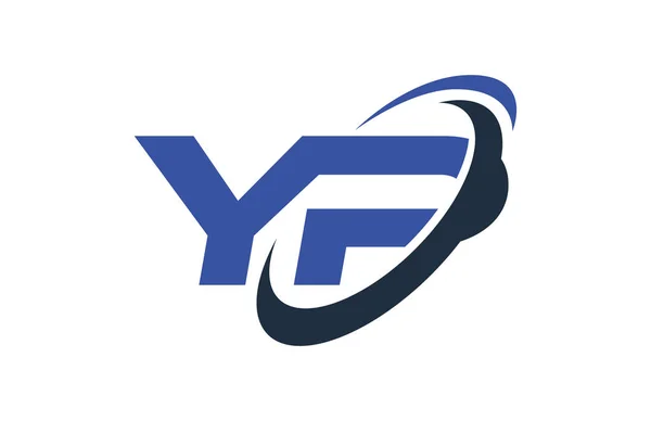 Logotypen Swoosh Ellips Blå Brev Vektor Koncept — Stock vektor