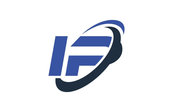 Logo Swoosh Elipsa Modrý Dopis Vektor Koncept — Stockový vektor
