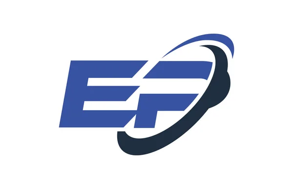 Logo Swoosh Ellipse Blauer Buchstabe Vektorkonzept — Stockvektor