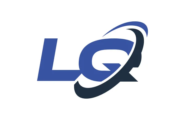 Logotipo Swoosh Elipse Blue Letra Vector Concepto — Vector de stock