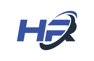 İK Logo Swoosh elips mavi mektup vektör kavramı