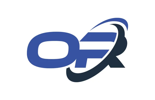 Oder Logo Swoosh Ellipse Blue Letter Vektor Konzept — Stockvektor