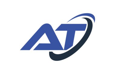 Elips mavi mektup vektör kavramı logo Swoosh