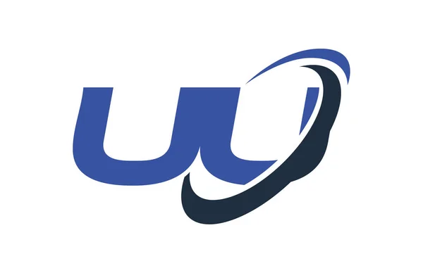 Logo Swoosh Ellipse Blue Letter Vektor Concept — Stockvektor