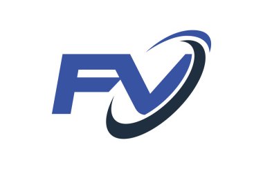 FG Logo Swoosh elips mavi mektup vektör kavramı