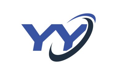 Yy Logo Swoosh elips mavi mektup vektör kavramı