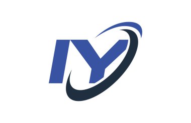 Iy Logo Swoosh elips mavi mektup vektör kavramı