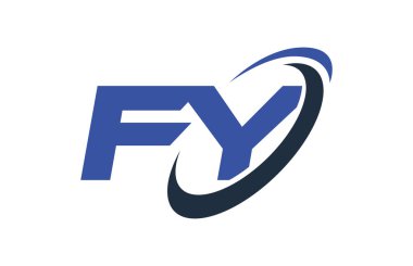 FY Logo Swoosh elips mavi mektup vektör kavramı