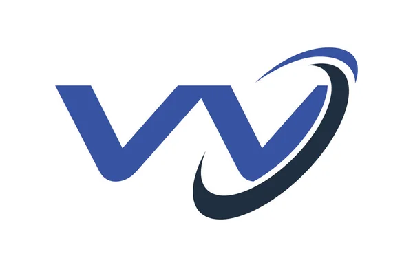 Logo Swoosh Ellipse Blauer Buchstabe Vektorkonzept — Stockvektor