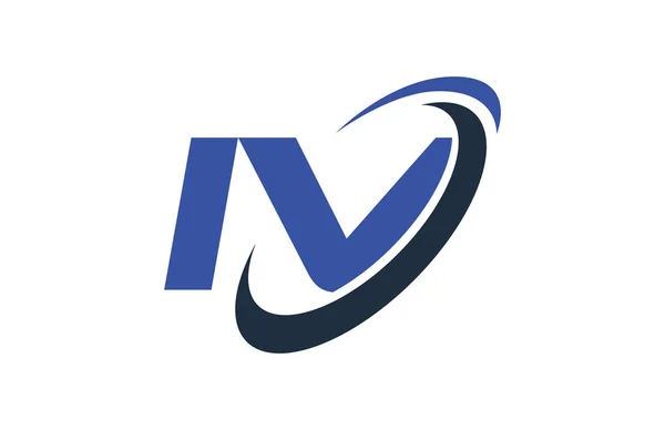 Logo Swoosh Ellipszis Kék Levél Vektor Koncepció — Stock Vector