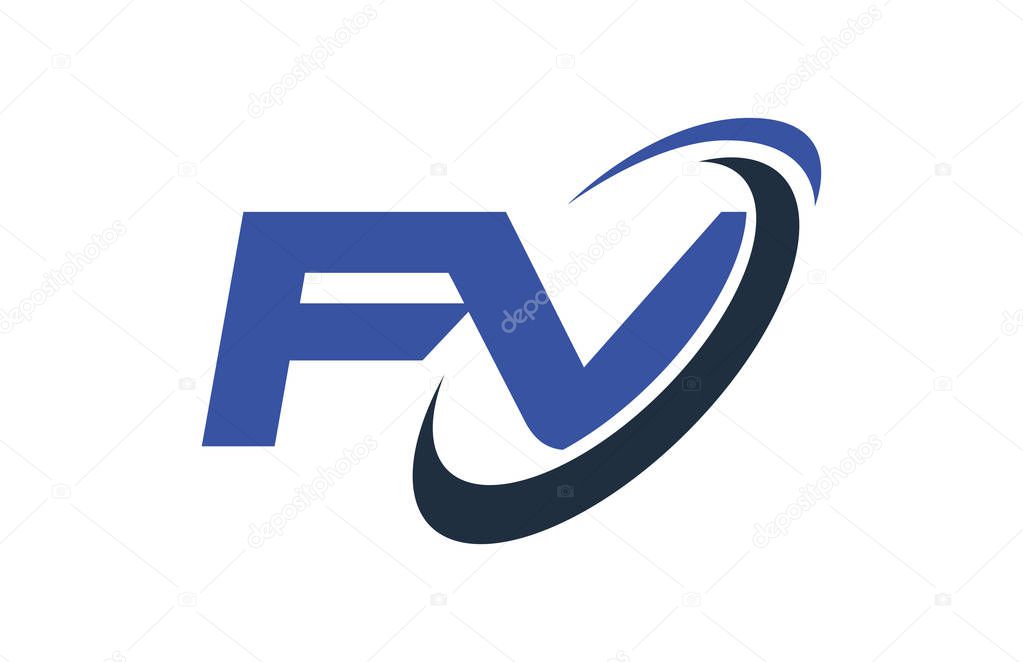 FG Logo Swoosh Ellipse Blue Letter Vector Concept