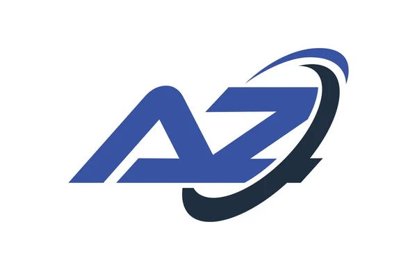 Logo Swoosh Elipse Azul Letra Vector Concepto — Archivo Imágenes Vectoriales