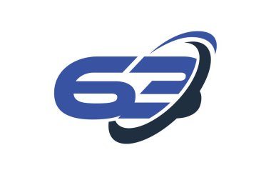 63 logo numara mavi Swoosh elips vektör simge şablonu