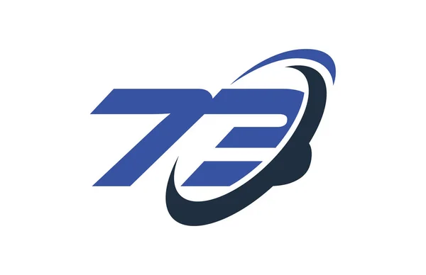 Número Logotipo Plantilla Símbolo Vector Elipse Swoosh Azul — Vector de stock