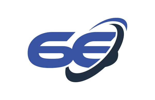 Logotipo Número Azul Swoosh Elipse Vetor Símbolo Modelo — Vetor de Stock