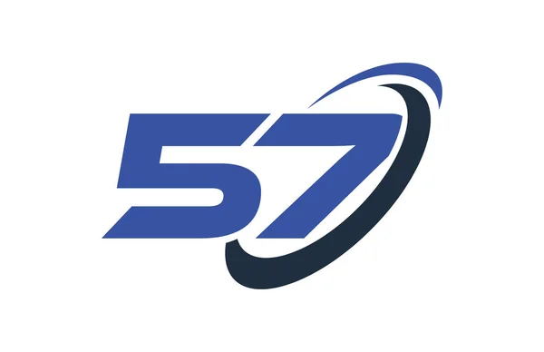 Номер Логотипу Синій Swoosh Ellipse Векторний Символ Шаблон — стоковий вектор
