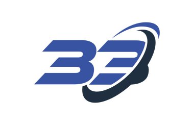 33 logo numara mavi Swoosh elips vektör simge şablonu