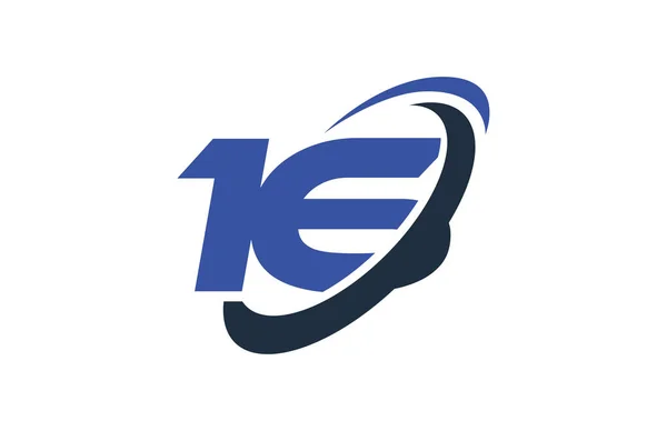 Modèle Symbole Vectoriel Ellipse Bleue Swoosh Numéros Logo — Image vectorielle