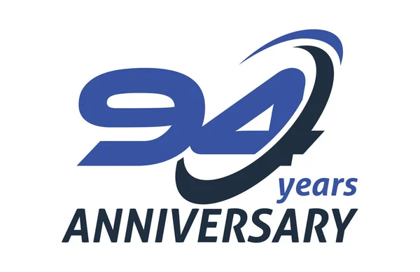 Anos Aniversário Swoosh Elipse Design Vector Logo Template —  Vetores de Stock