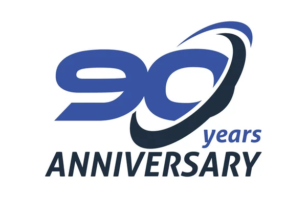 Years Anniversary Swoosh Ellipse Design Vector Logo Template — Stock Vector
