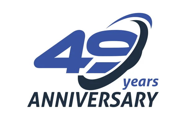 Años Aniversario Swoosh Ellipse Design Vector Logo Template — Archivo Imágenes Vectoriales
