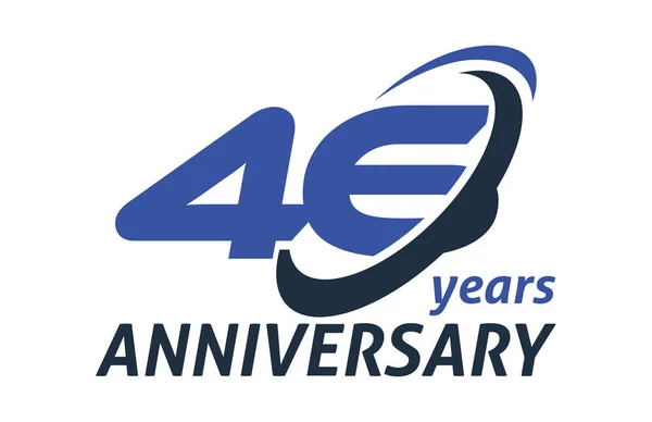 Anos Aniversário Swoosh Elipse Design Vector Logo Template —  Vetores de Stock