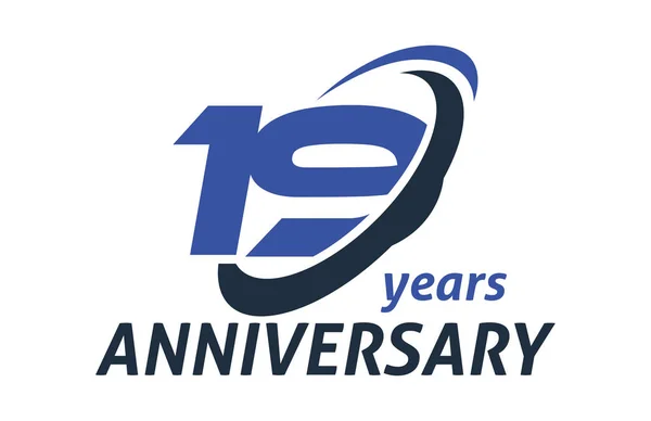 Años Aniversario Swoosh Ellipse Diseño Vector Logo Plantilla — Vector de stock