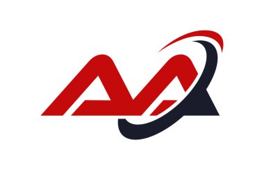 AA Logo Swoosh elips kırmızı mektup vektör kavramı