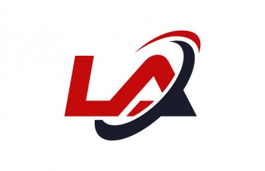 La Logo Swoosh elips kırmızı mektup vektör kavramı