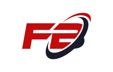 FB Logo Swoosh elips kırmızı mektup vektör kavramı