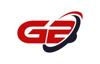 GB Logo Swoosh elips kırmızı mektup vektör kavramı