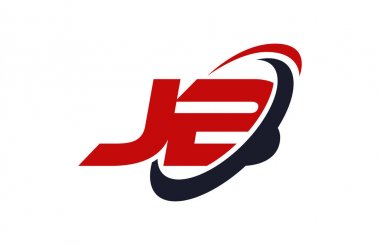 JB Logo Swoosh elips kırmızı mektup vektör kavramı