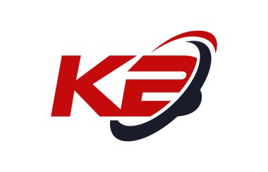 KB Logo Swoosh elips kırmızı mektup vektör kavramı
