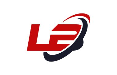 Lb Logo Swoosh elips kırmızı mektup vektör kavramı