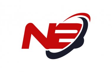 NB Logo Swoosh elips kırmızı mektup vektör kavramı