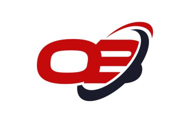 OB Logo Swoosh elips kırmızı mektup vektör kavramı