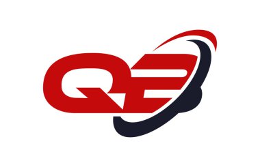 QB Logo Swoosh elips kırmızı mektup vektör kavramı