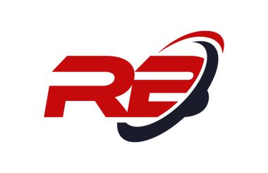 RB Logo Swoosh elips kırmızı mektup vektör kavramı