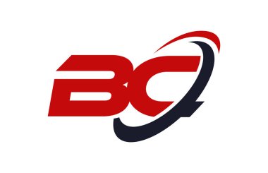 M.ö. Logo Swoosh elips kırmızı mektup vektör kavramı