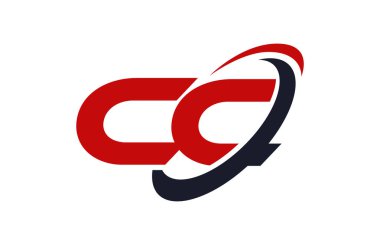 CC Logo Swoosh elips kırmızı mektup vektör kavramı